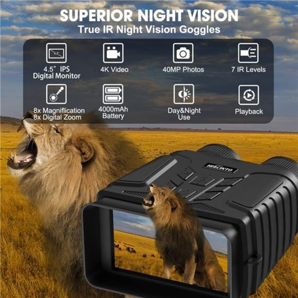 Night Vision Binocular- 4.5'' Large Screen Night Vision Goggles 32GB Memory Card - Picture 3 of 6